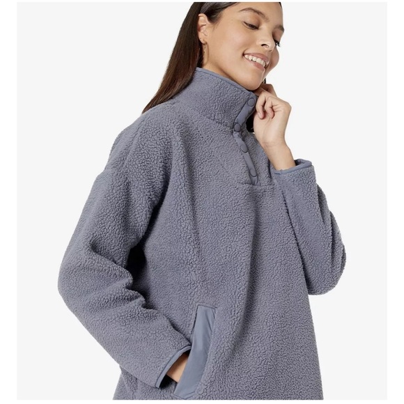 Madewell purple/grey fleece pullover. Size large. Good used condition. - Picture 4 of 8